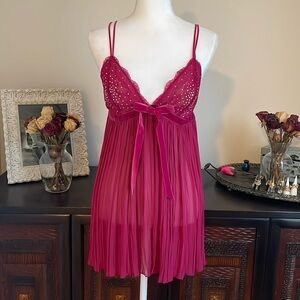 Victoria’s Secret Pleated Embellished Babydoll Slip size Large.